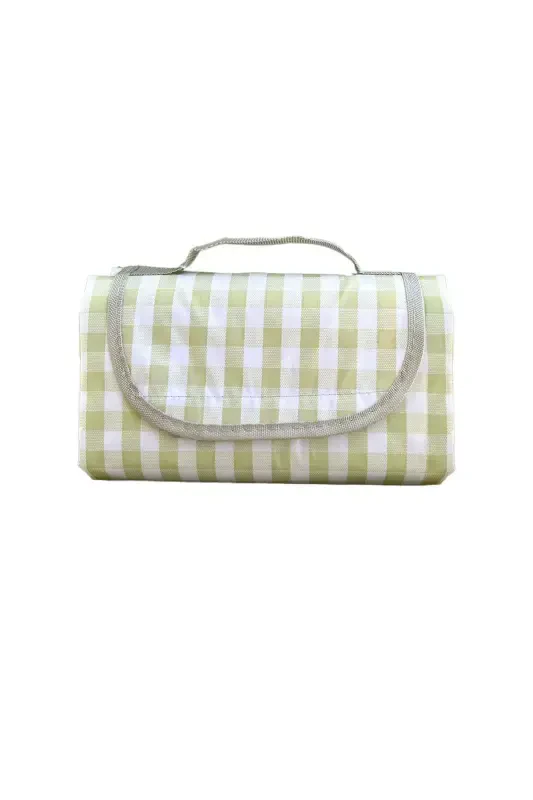 Checkered Waterproof Picnic Beach Camping Blanket 150x200 cm. 4-6 Person-Green - Modazone
