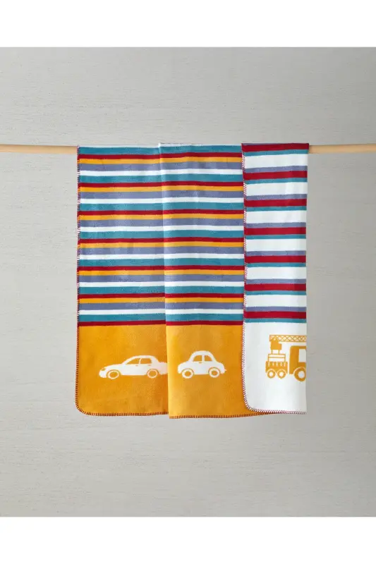 Cheerful Roads Single Person Children's Blanket 150x200 cm. Red - ENGLISH HOME