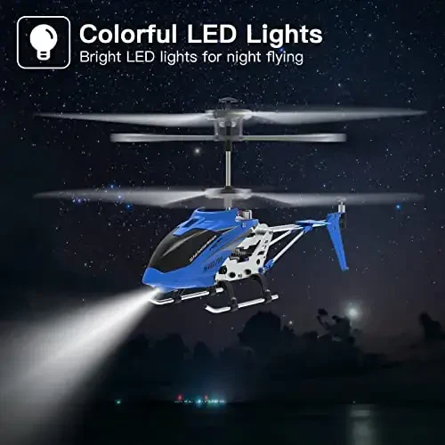 Cheerwing masofadan boshqariladigan vertolyot, SYMA S107H Mini RC vertolyoti Gyro, balandlikni ushlab turish, bir tugmani bosib uchish/qo'nish kattalar bolalar uchun (ko'k) - 5