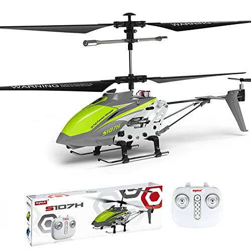 Cheerwing Remote Control Helicopter, SYMA S107H RC Helicopter with Altitude Hold, One Key Take Off/Landing, Mini Helicopter with Gyro for Adults Kids (Green) - 1