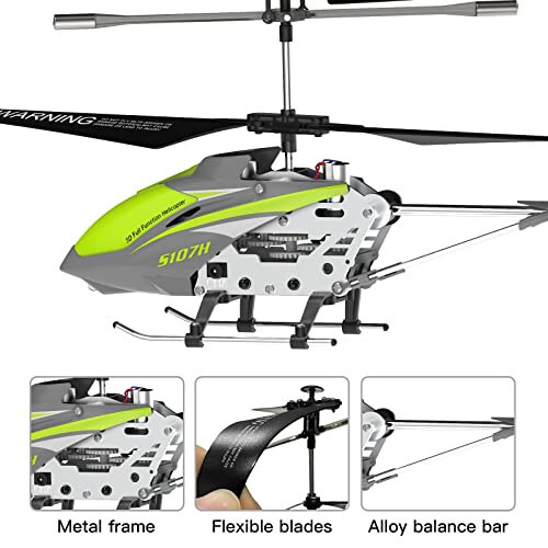 Cheerwing Remote Control Helicopter, SYMA S107H RC Helicopter with Altitude Hold, One Key Take Off/Landing, Mini Helicopter with Gyro for Adults Kids (Green) - 6