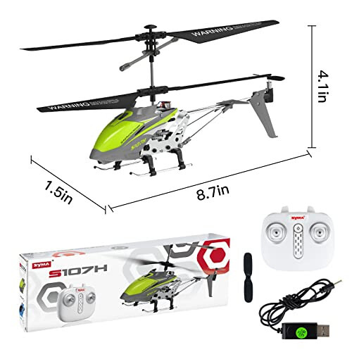 Cheerwing Remote Control Helicopter, SYMA S107H RC Helicopter with Altitude Hold, One Key Take Off/Landing, Mini Helicopter with Gyro for Adults Kids (Green) - 7