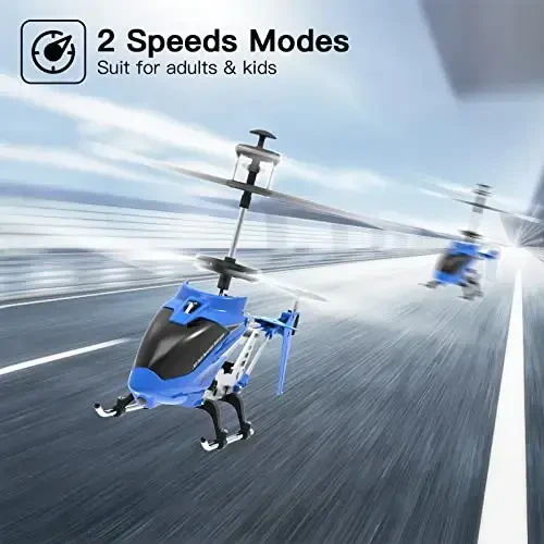 Cheerwing Remote Control Helicopter,SYMA S107H Mini RC Helicopter with Gyro,Altitude Hold, One Key Take Off/Landing for Adults Kids(Blue) - 3