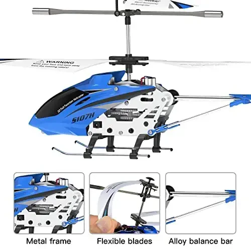 Cheerwing Remote Control Helicopter,SYMA S107H Mini RC Helicopter with Gyro,Altitude Hold, One Key Take Off/Landing for Adults Kids(Blue) - 6