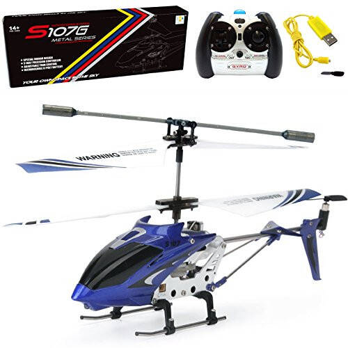 Cheerwing S107/S107G Hayalet 3CH 3.5 Kanallı Mini RC Helikopter Jiroskoplu Mavi - 1