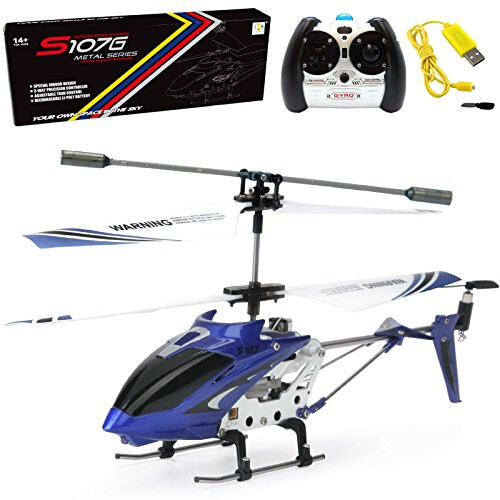 Cheerwing S107/S107G Phantom 3CH 3.5 Channel Mini RC Helicopter with Gyro Blue - 1