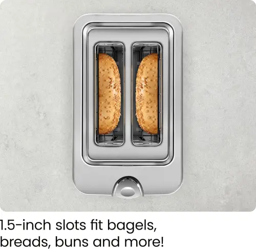 Chefman 2-Slice Digital Pop-Up Toaster, Stainless Steel, Bagel Sized Slots, Removable Crumb Tray - 5