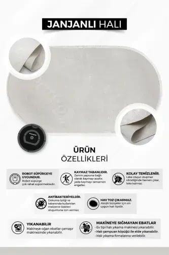 Chegara bilan ochiq krem ​​rangli salon koridor kirish joyi oshxona gilami Artıb boruvchi - 5