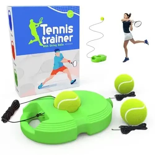 CHEGIF Tennis Trainer Rebound Ball with 3 String Balls, Solo Tennis Training Equipment for Self-Pracitce,Portable Tennis Practice Training Tools for Adults, Kids, Beginners Sport Exercise - 6
