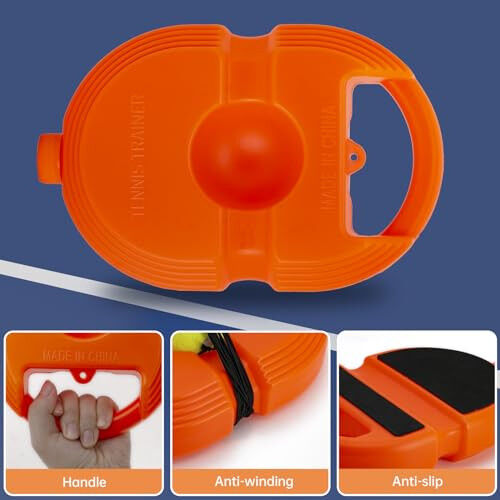 CHEGIF Tennis Trainer Rebound Ball with 3 String Balls, Solo Tennis Training Equipment for Self-Pracitce,Portable Tennis Practice Training Tools for Adults, Kids, Beginners Sport Exercise - 4