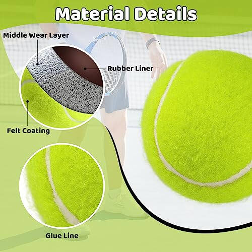 CHEGIF Tennis Training Ball with String,Tennis Trainer Balls Self Practice Trainer Tool, Tennis Ball Training Equipment for Rebound Baseboard Self Tennis Training Tool - 2