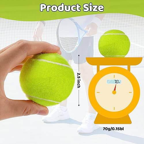 CHEGIF Tennis Training Ball with String,Tennis Trainer Balls Self Practice Trainer Tool, Tennis Ball Training Equipment for Rebound Baseboard Self Tennis Training Tool - 3