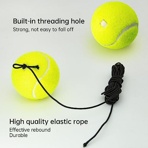 CHEGIF Tennis Training Ball with String,Tennis Trainer Balls Self Practice Trainer Tool, Tennis Ball Training Equipment for Rebound Baseboard Self Tennis Training Tool - 5