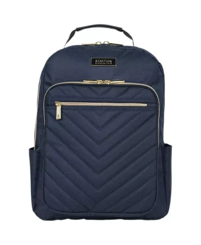 Chelsea Women's Chevron Quilted 15-Inch Laptop & Tablet Fashion Travel Backpack-Navy - 1
