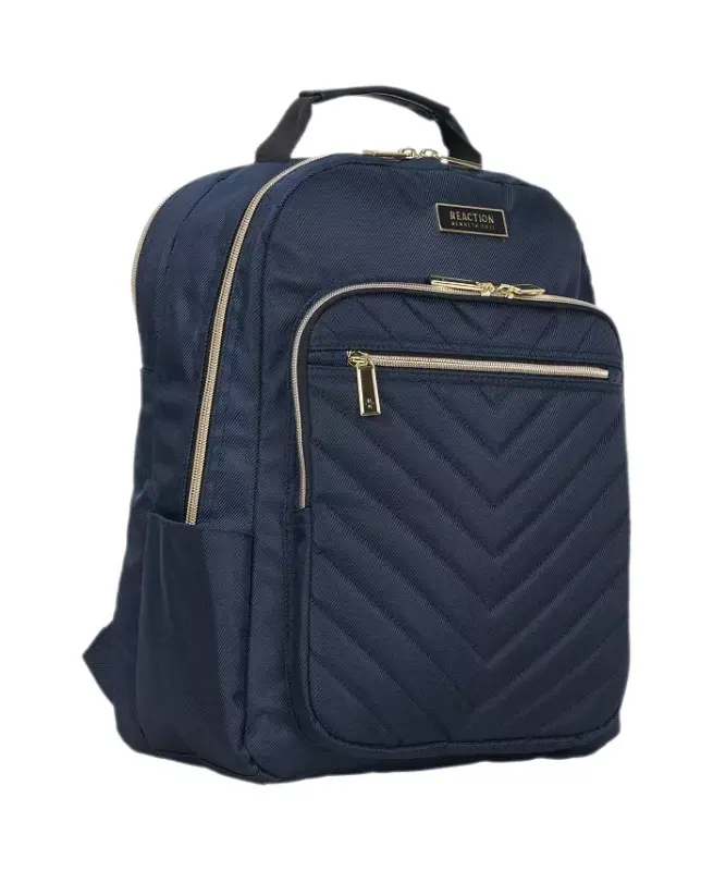 Chelsea Women's Chevron Quilted 15-Inch Laptop & Tablet Fashion Travel Backpack-Navy - 4
