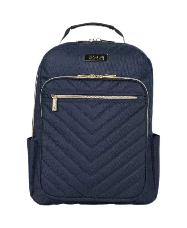 Chelsea Women's Chevron Quilted 15-Inch Laptop & Tablet Fashion Travel Backpack-Navy - KENNETH COLE REACTION