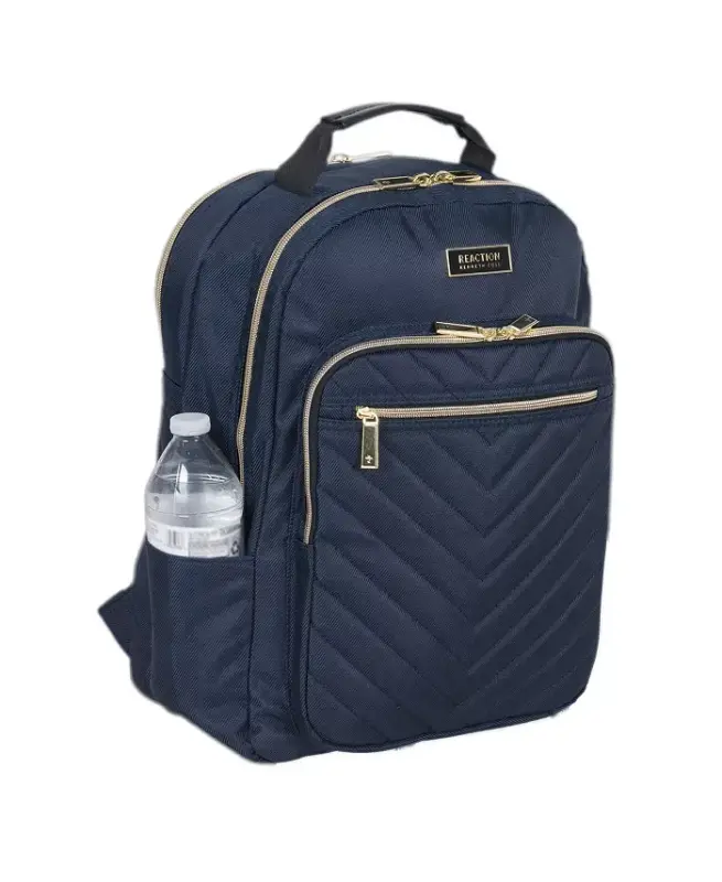 Chelsea Women's Chevron Quilted 15-Inch Laptop & Tablet Fashion Travel Backpack - Navy - 3