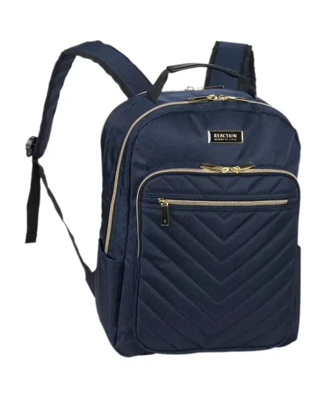 Chelsea Women's Chevron Quilted 15-Inch Laptop & Tablet Fashion Travel Backpack - Navy - 7