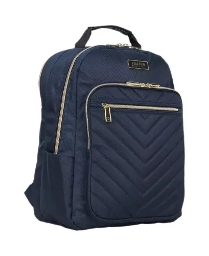 Chelsea Kadın Chevron Kapitone 15-İnç Laptop & Tablet Moda Seyahat Sırt Çantası-Lacivert - 4