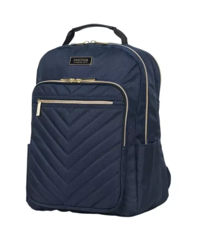 Chelsea Kadın Chevron Kapitone 15-İnç Laptop & Tablet Moda Seyahat Sırt Çantası-Lacivert - 5