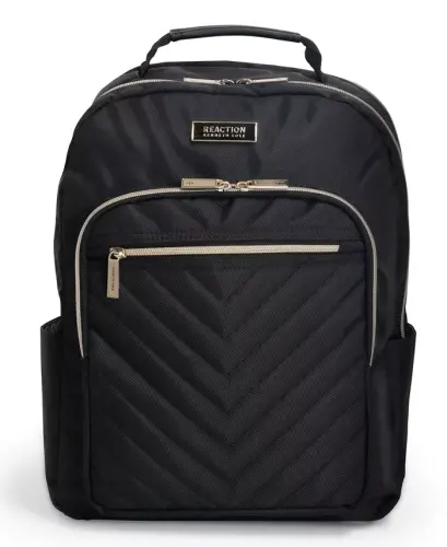 Chelsea Women's Chevron Quilted 15-Inch Laptop & Tablet Fashion Travel Backpack-Black - 1