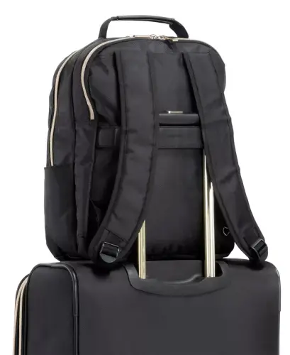 Chelsea Women's Chevron Quilted 15-Inch Laptop & Tablet Fashion Travel Backpack-Black - 5