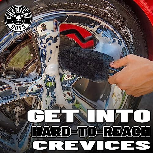 CHEMICAL GUYS Acc_B01 Gerbil Wheel and Rim Brush (Safe for Exhaust, Tires, Rims, Engine Bays, & More) - 6