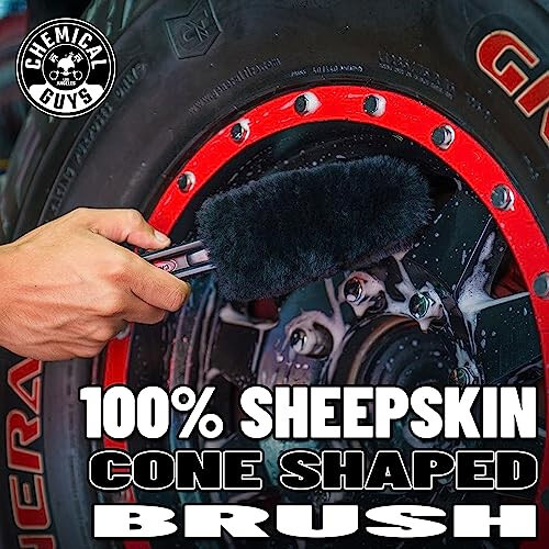 CHEMICAL GUYS Acc_B01 Gerbil Wheel and Rim Brush (Safe for Exhaust, Tires, Rims, Engine Bays, & More) - 7