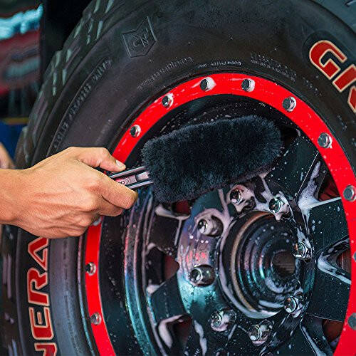 CHEMICAL GUYS Acc_B01 Gerbil Wheel and Rim Brush (Safe for Exhaust, Tires, Rims, Engine Bays, & More) - 4