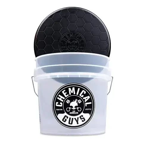 Chemical Guys ACC160 Heavy Duty Ultra Clear Detailing Bucket (4.5 Gal) and Bucket Lid (For Car Wash, Boat, Truck, RV, Fishing & More) - 1