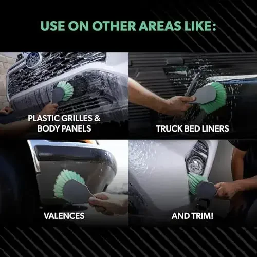 Chemical Guys ACCG08 Wheelie All Exterior Surface and Wheel Brush (Safe for Cars, Trucks, SUVs, RVs, Motorcycles, & More) Green - 4
