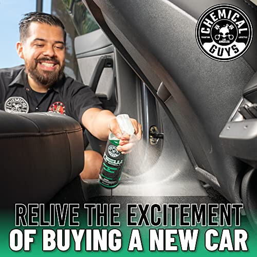 Chemical Guys AIR_101_16 New Car Smell Premium Air Freshener and Odor Eliminator, Long-Lasting Scent, Great for Cars, Trucks, SUVs, RVs & More, 16 fl oz - 6