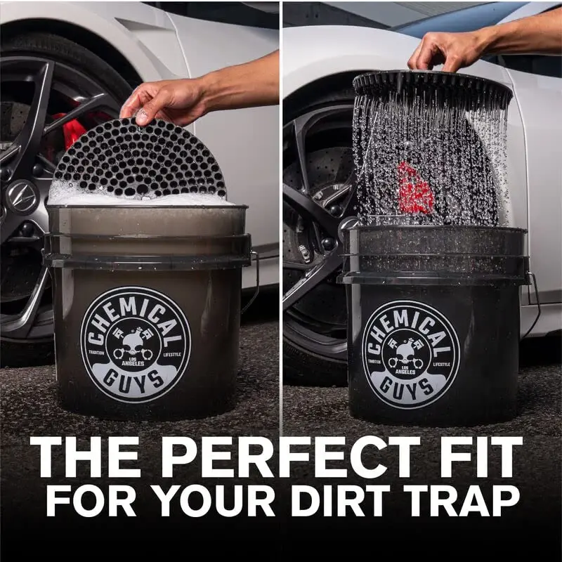 Chemical Guys Ultimate Scratch-Free Detailing Car Wash Bucket Kit with Accessories - Includes Dirt Trap, Wash Mitt, Bucket Lid, and 16 oz Car Soap - Safe for Cars, Trucks, SUVs, Motorcycles, RVs - 5