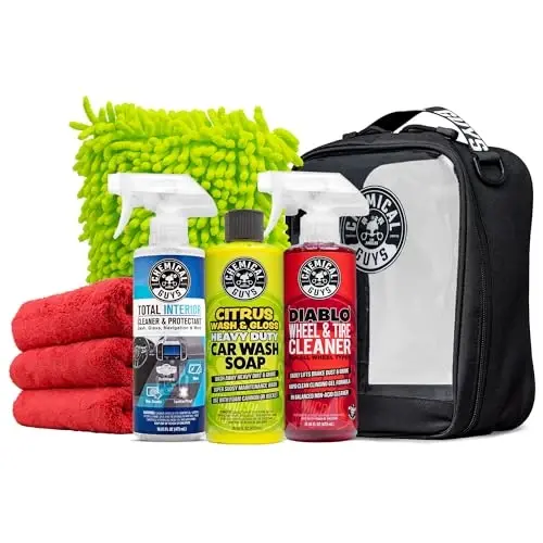 Chemical Guys, Car Wash & Interior Detailing Kit, Soap, Cleaner & Towels | Covers outside and inside in one box so a weekend driver can do a full detail without buying pieces separately - 1
