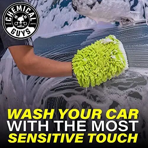 Chemical Guys Chenille Premium Scratch-Free Microfiber Wash Mitt for Car Washing,Lime Green,Ultra-Soft Car Wash Gloves,Swirl-Free Finish,Safe for Trucks,SUVs,Motorcycles,and More,(Pack of 24) - Chemical Guys (1)