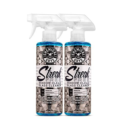 Chemical Guys CLD3001602 Streak Free Glass & Window Cleaner (Works on Mirrors, Navigation Screens & More; Car, Truck, SUV and Home Use), Ammonia Free & Safe on Tinted Windows, (2 Pack) 16 fl oz - 1