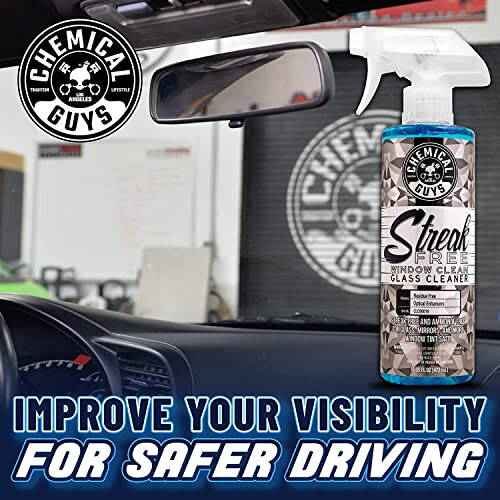 Chemical Guys CLD3001602 Streak Free Glass & Window Cleaner (Works on Mirrors, Navigation Screens & More; Car, Truck, SUV and Home Use), Ammonia Free & Safe on Tinted Windows, (2 Pack) 16 fl oz - 4