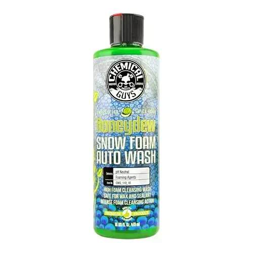 Chemical Guys CWS_110_16 Honeydew Snow Foam Car Wash Soap (Works with Foam Cannons, Foam Guns or Bucket Washes) Safe for Cars, Trucks, Motorcycles, RVs & More, 16 fl oz, Honeydew Scent - 1