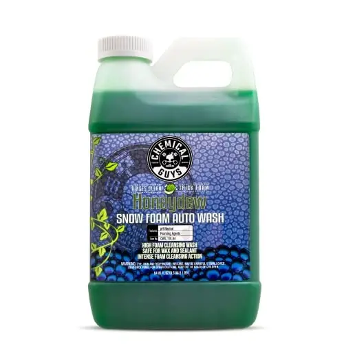 Chemical Guys CWS 110 64 Honeydew Snow Foam Car Wash Soap (Works with Cannons, Foam Guns or Bucket Washes) Safe for Trucks, Motorcycles, RVs & More, 64 fl oz (Half Gallon), Honeydew Scent - 1