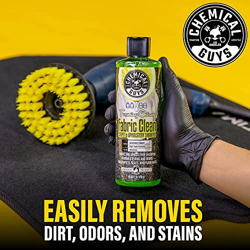 Chemical Guys CWS203 - HOL315 Foaming Citrus Fabric Clean, Easy-to-Use Drill Brush Carpet & Upholstery Fabric Cleaning Kit (Car Carpets, Seats & Floor Mats), 16 fl oz, Citrus Scent - 15