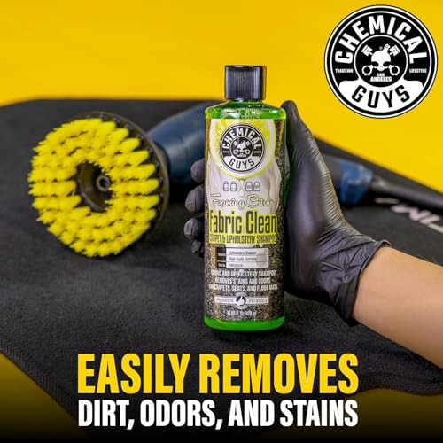 Chemical Guys CWS203 - HOL315 Foaming Citrus Fabric Clean, Easy-to-Use Drill Brush Carpet & Upholstery Fabric Cleaning Kit (Car Carpets, Seats & Floor Mats), 16 fl oz, Citrus Scent - 4