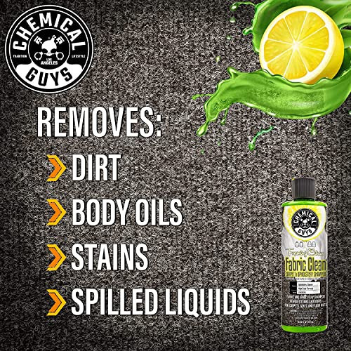 Chemical Guys CWS20316 Foaming Citrus Fabric Clean Carpet & Upholstery Cleaner (Car Carpets, Seats & Floor Mats), 16 fl oz, Citrus Scent + ACCG25 Induro 7 Heavy Duty Nifty Interior Brush - 5