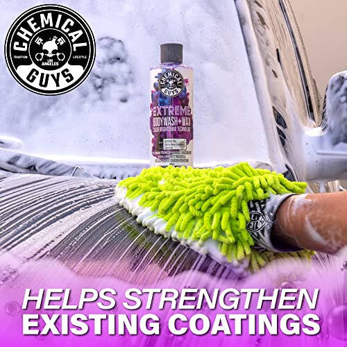 Chemical Guys CWS20716 Extreme Bodywash & Wax Foaming Car Wash Soap, (Works with Foam Cannons, Foam Guns or Bucket Washes) Safe for Cars, Trucks, Motorcycles, RVs & More, 16 fl oz, Grape Scent - 7