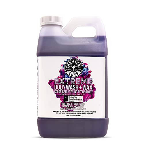 Chemical Guys CWS20764 Extreme Bodywash & Wax Foaming Car Wash Soap (For Foam Cannons, Guns or Bucket Washes) For Cars, Trucks, Motorcycles, RVs More, 64 fl oz (Half Gallon) Grape Scent - 1