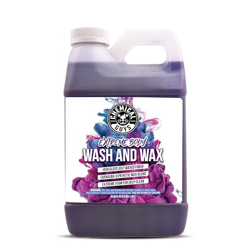 Chemical Guys CWS20764 Extreme Bodywash & Wax Foaming Car Wash Soap (For Foam Cannons, Guns or Bucket Washes) For Cars, Trucks, Motorcycles, RVs More, 64 fl oz (Half Gallon) Grape Scent - 6