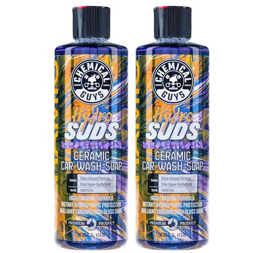 Chemical Guys CWS2121602 HydroSuds Ceramic SiO2 Shine High Foaming Car Wash Soap (Works with Foam Cannons, Foam Guns or Bucket Washes) For Cars, Trucks, SUVs, RVs & More, 16 fl oz, Berry Scent, 2 Pack - 1