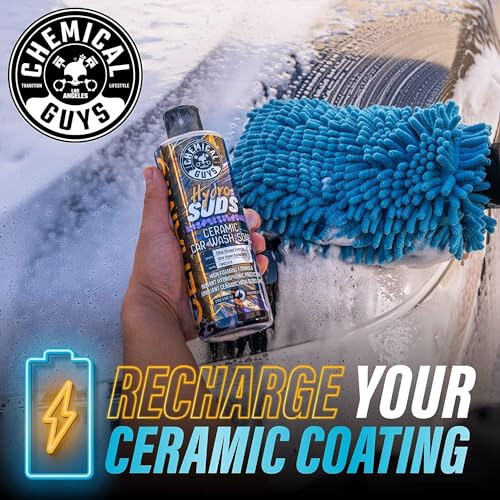 Chemical Guys CWS2121602 HydroSuds Ceramic SiO2 Shine High Foaming Car Wash Soap (Works with Foam Cannons, Foam Guns or Bucket Washes) For Cars, Trucks, SUVs, RVs & More, 16 fl oz, Berry Scent, 2 Pack - 4