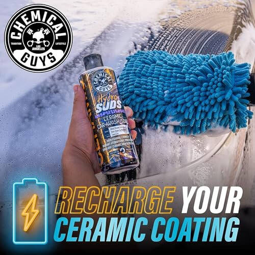 Chemical Guys CWS2121602 HydroSuds Ceramic SiO2 Shine High Foaming Car Wash Soap (Works with Foam Cannons, Foam Guns or Bucket Washes) For Cars, Trucks, SUVs, RVs & More, 16 fl oz, Berry Scent, 2 Pack - 4