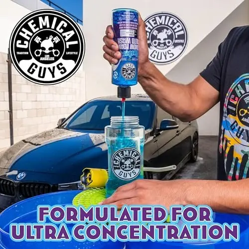 Chemical Guys CWS21664 Blueberry Snow Foam Car Wash Soap (Ko'pik purkagichlar, ko'pik tabancalar yoki chelakda yuvish bilan ishlaydi), avtomobillar, yuk mashinalari, SUVlar, Jip, mototsikllar, RV va boshqalar uchun xavfsiz, 64 suyuq unsiyasi - 5