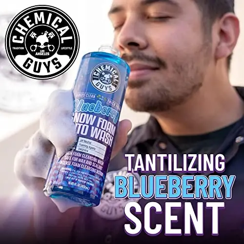 Chemical Guys CWS21664 Blueberry Snow Foam Car Wash Soap (Ko'pik purkagichlar, ko'pik tabancalar yoki chelakda yuvish bilan ishlaydi), avtomobillar, yuk mashinalari, SUVlar, Jip, mototsikllar, RV va boshqalar uchun xavfsiz, 64 suyuq unsiyasi - 6